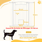106cm Tall Dog Gate with Cat Door, 7cm and 14cm Extensions, for Stairs, Doorways, 76-104cm Width