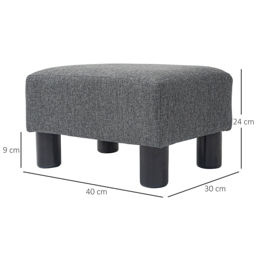 Fu?hocker, Sitzhocker mit leinenartigem Stoffbezug, Schaumstoff-F¨¹llung, Kunststoffbeine, f¨¹r verschiedene R?ume, Grau