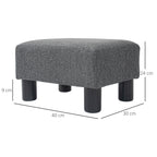 Fu?hocker, Sitzhocker mit leinenartigem Stoffbezug, Schaumstoff-F¨¹llung, Kunststoffbeine, f¨¹r verschiedene R?ume, Grau