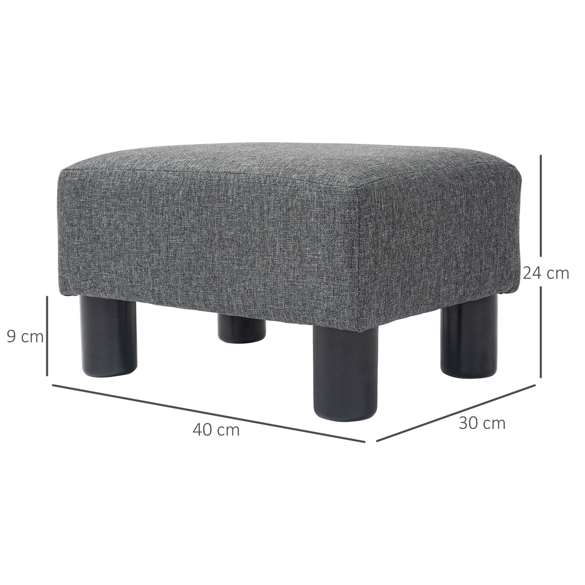 Fu?hocker, Sitzhocker mit leinenartigem Stoffbezug, Schaumstoff-F¨¹llung, Kunststoffbeine, f¨¹r verschiedene R?ume, Grau