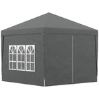 3x3(m) Pop-Up Gazebo, with Curtain Walls and Windows, Grey