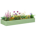 Metal Raised Garden Bed Planter Box Outdoor Planters for Growing Flowers, Herbs, Green, Light Green