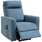 Aufstehhilfe Relaxsessel Fernsehsessel, integrierte Fu?st¨¹tze, Seitentasche, Kabelfernbedienung, 84 x 89,5 x 105 cm,Blau