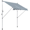 Klemmmarkise mit Handkurbel höhenverstellbar Gelenkarmmarkise schmutzabweisend, witterungsbeständig Balkonmarkise 150cm breit Terrassenmarkise für Terrasse Balkon Veranda Grün