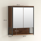 H?ngender Spiegelschrank f¨¹r Badezimmer, Badschrank aus MDF, Spanplatte, Braun