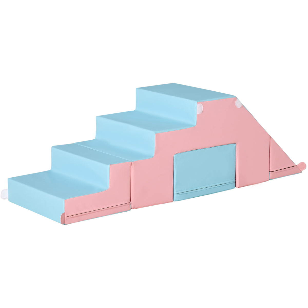 2-piece Soft Play Set, Baby Foam Climber Block for Toddler 1-3 Years, Pink Blue