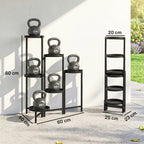 Blumentopfst?nder, Pflanzenst?nder mit 6 verstellbaren runden Ebenen, Eckst?nder f¨¹r Pflanzent?pfe, Metall, Schwarz