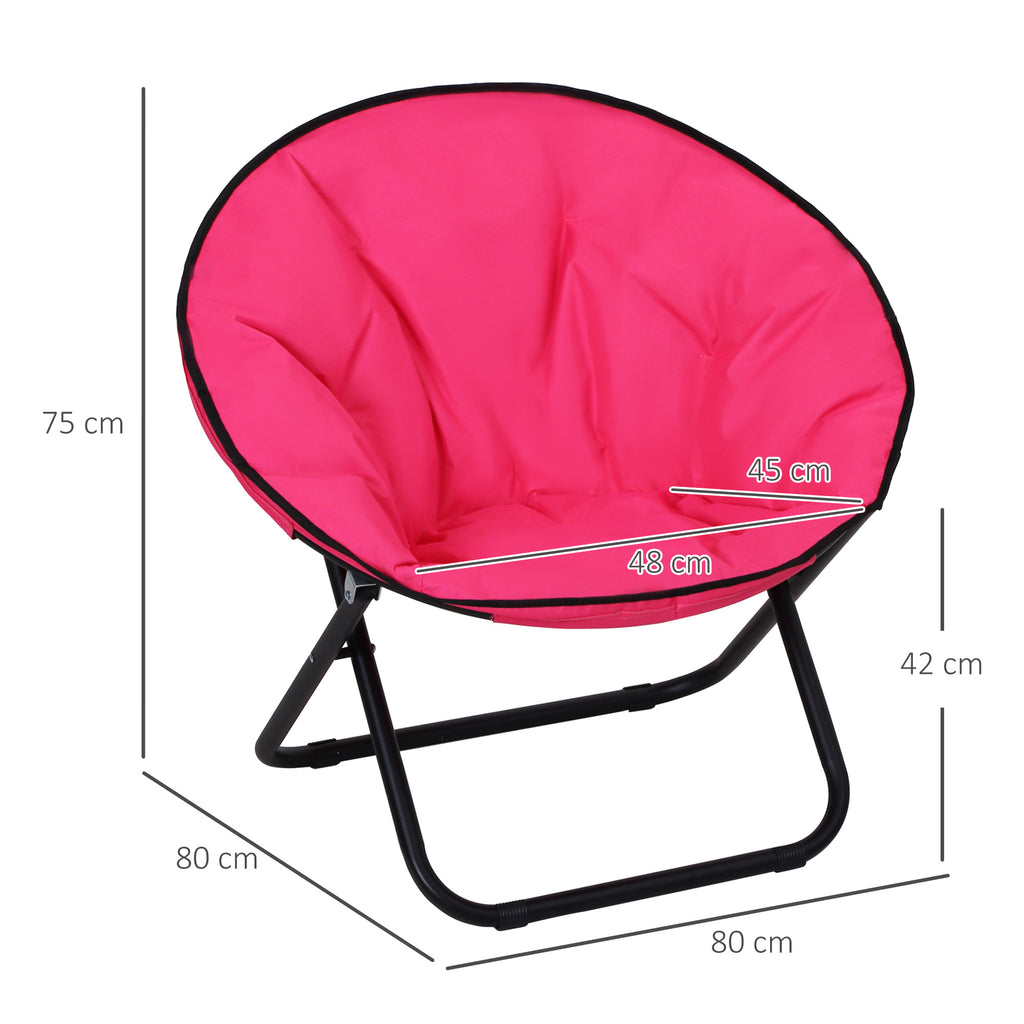 Campingstuhl Faltbar Campingsessel mit Lehne, Klappstuhl bis 120kg, gepolstert Moonchair Extra Breit, Faltsessel Outdoor Stuhl für Garten, Balkon, Camping, Rosa