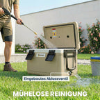 42.6L Insulated Cool Box, Lightweight Portable Ice Cooler with Handle, Lid and Drain Valve, Khaki