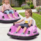 Autoscooter, 360° Rotation, 2 km/h Geschwindigkeit, Sicherheitsgurt, LED-Lichter, Musik und Hupe, Rosa