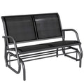 -Sitzer Schaukelstuhl Gartenbank mit Schaukelmechanismus bis 200 kg belastbar 120 x 70 x 85 cm Schwarz
