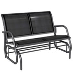 -Sitzer Schaukelstuhl Gartenbank mit Schaukelmechanismus bis 200 kg belastbar 120 x 70 x 85 cm Schwarz