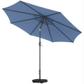Sonnenschirm Ø295 cm, UV 30+Sonnenschirm runder Balkonschirm Strandschirm Marktschirm für Strand Balkon Garten, Blau