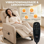 Relaxsessel mit Wärme Vibrationsmassage und Liegefunktion Beige