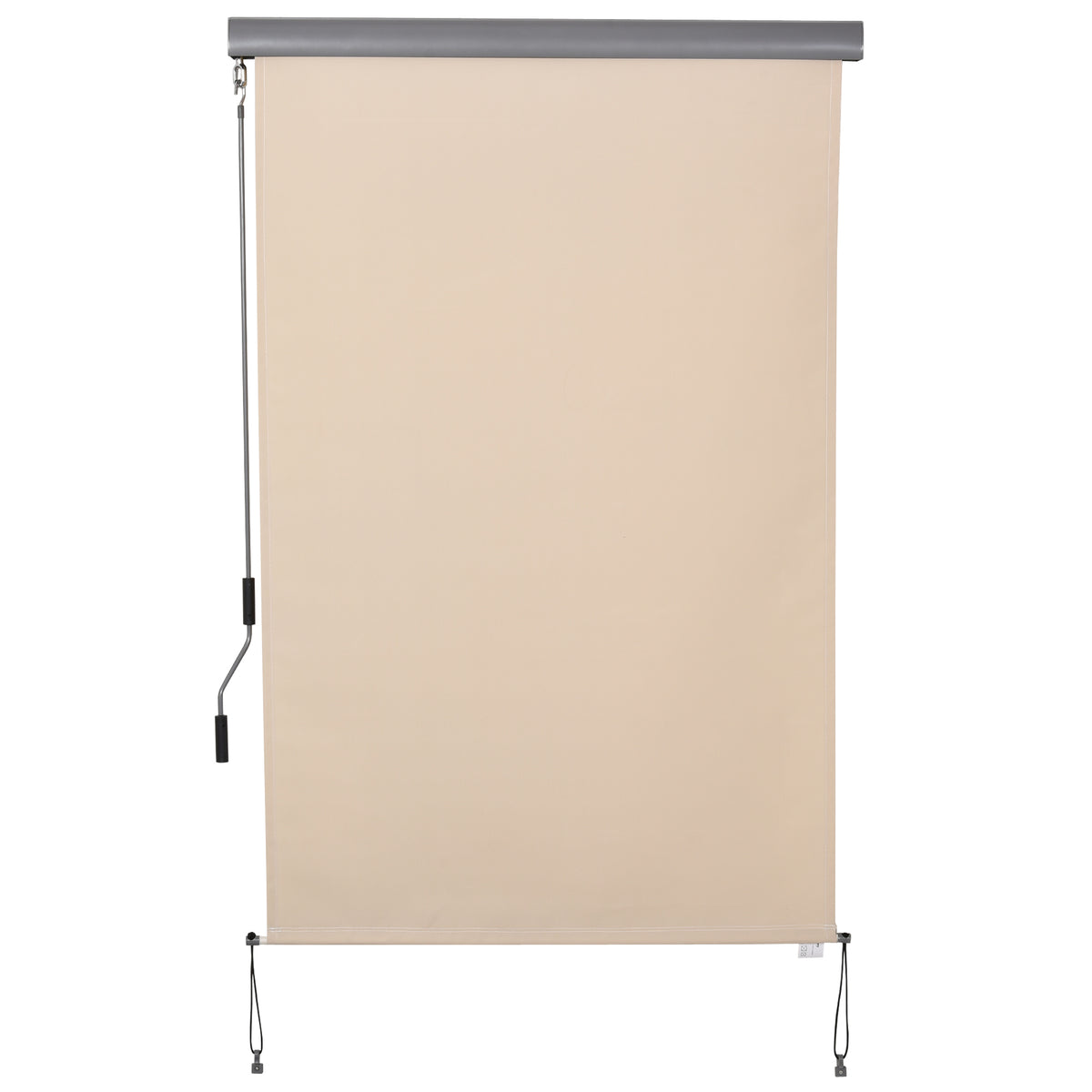 Senkrechtmarkise Balkonmarkise Vertikalmarkise Windschutz Seitenrollo Sichtschutz mit Handkurbel Polyesterstoff+Aluminium Cremeweiß 200 x 120 cm