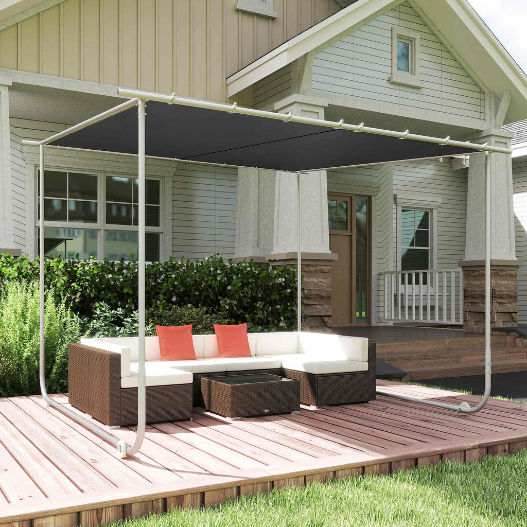 3 x 3(m) Mobile Pergola Kit, Portable Garden Gazebo with Wheels, Sandbags, Steel Frame, UV-Resistant
