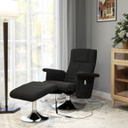 Massagesessel mit Hocker, neigbare Lehne, 78 x 95 x 88 cm, Schwarz
