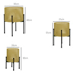 Blumenst?nder, 3er-Set, rostfreies Metallgestell, In- und Outdoor, Schwarz/Gold