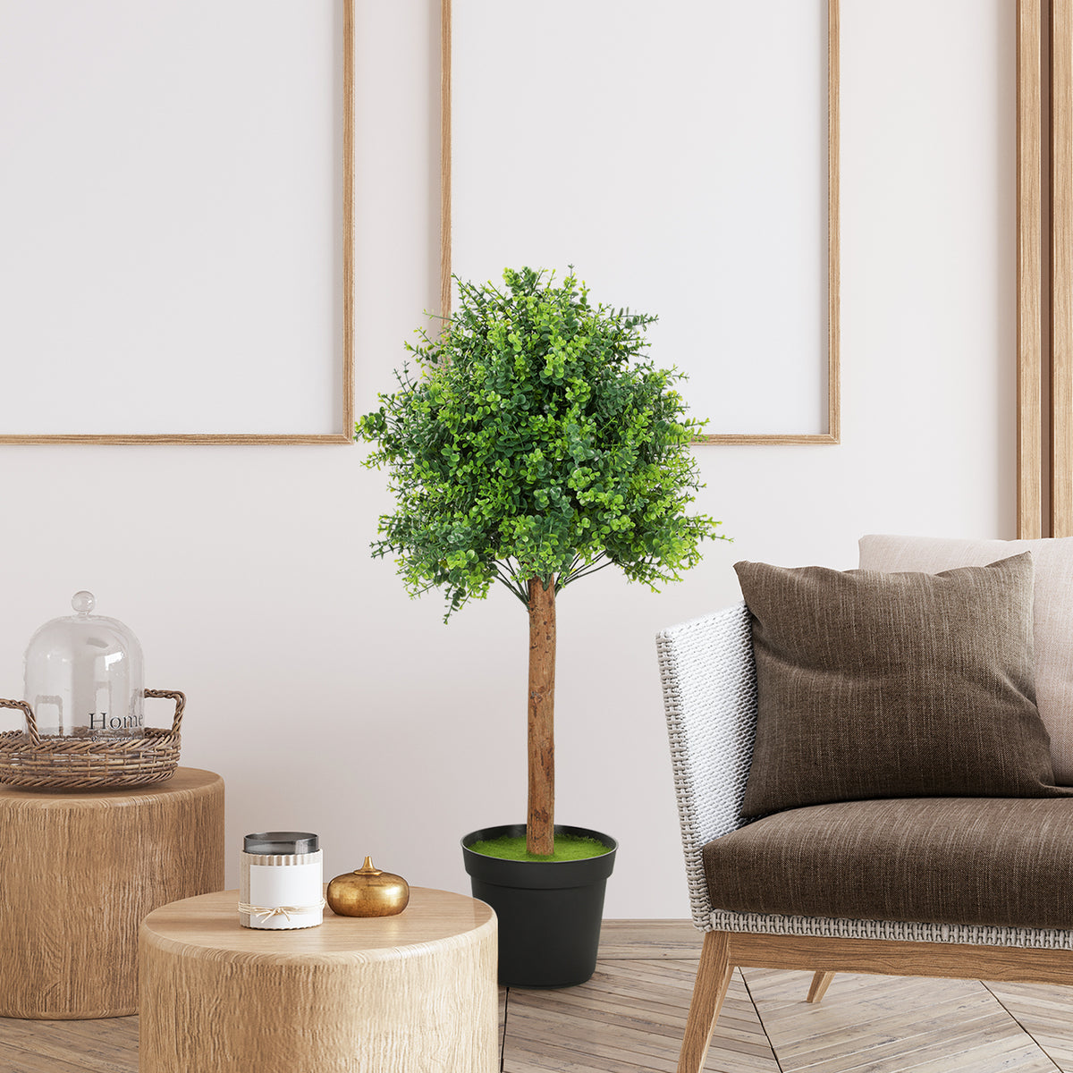 K¨¹nstliche Buchsbaum 90cm Kunstpflanze, Plastik K¨¹nstliche Pflanzen im Topf f¨¹r Wohnzimmer