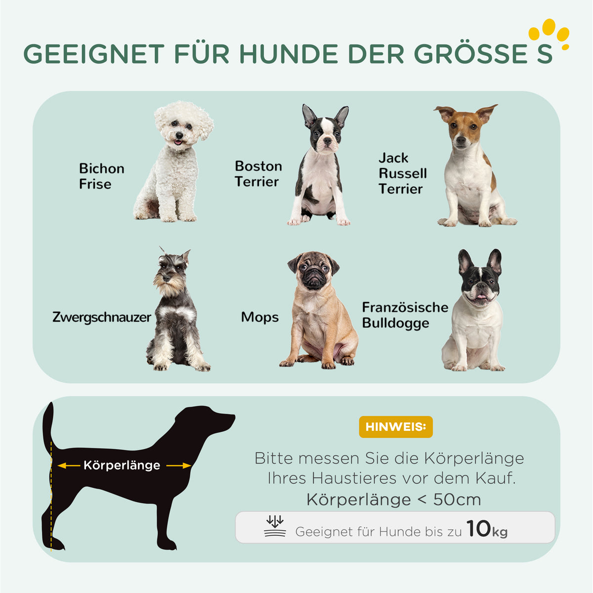 Hundekäfig klappbar für kleine Hunde 75 x 48,5 x 53 cm Schwarz