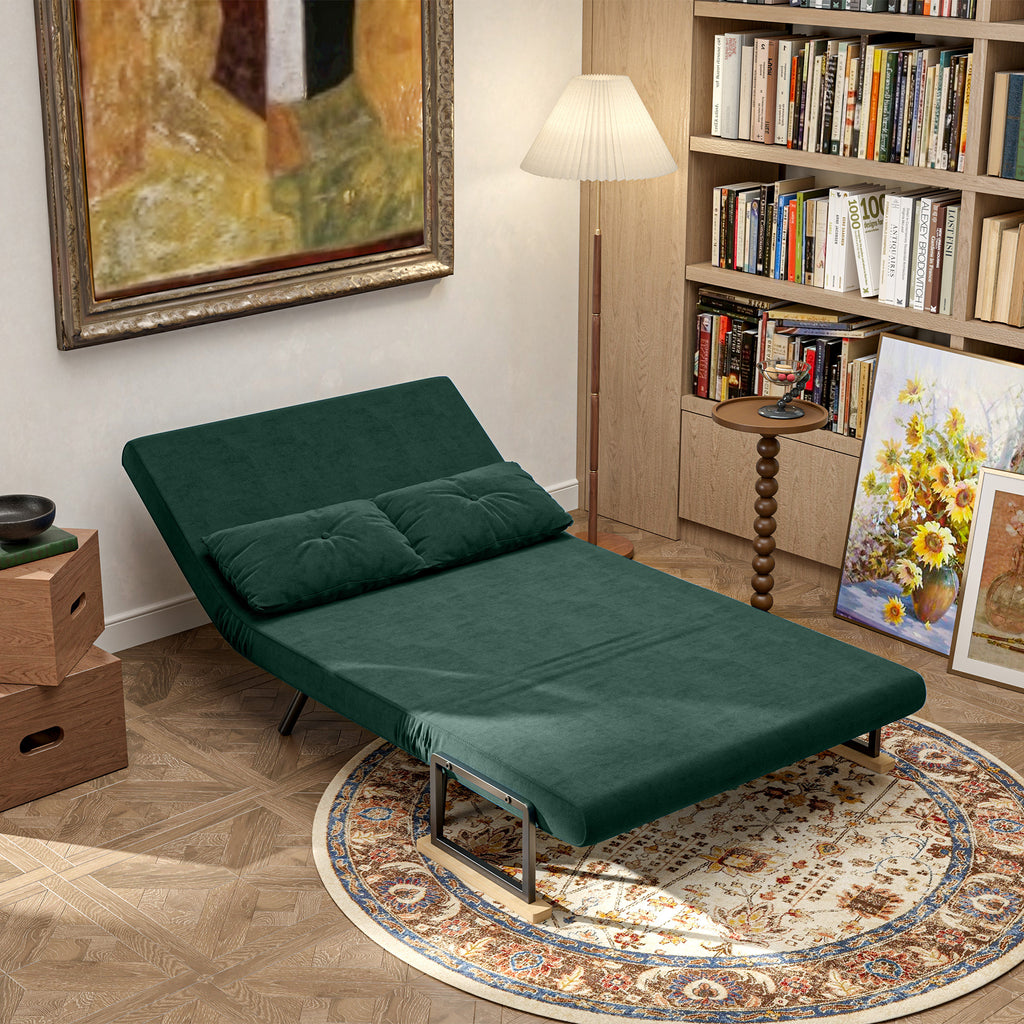 Schlafsofa 4 in 1 mit Schlaffunktion Samtoptik 183x98,5cm Grün