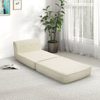 Bodensofa, faltbare G?stematratze, leicht, Cordbezug, 73x100x65 cm, Cremewei?