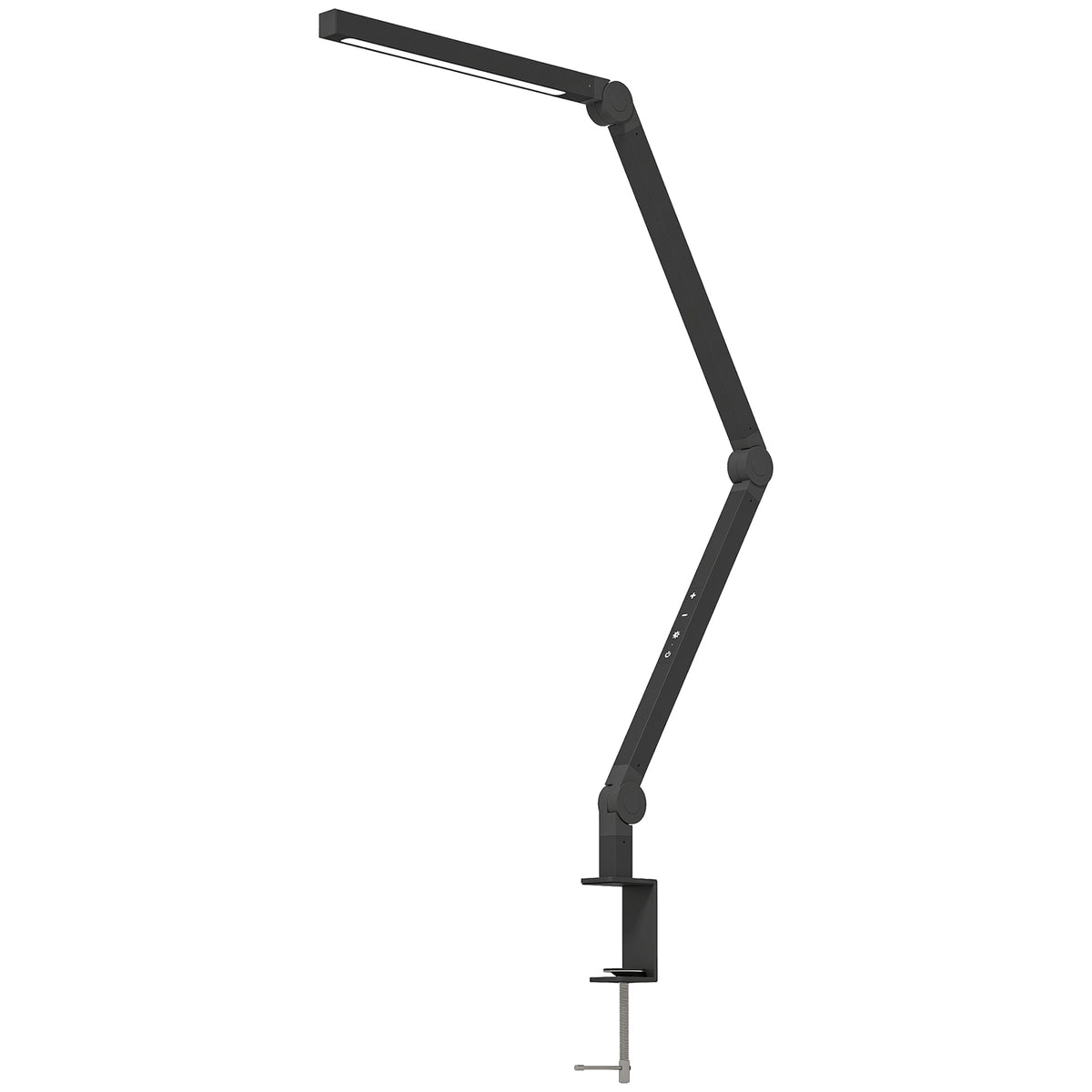 Schreibtischlampe, anpassbare Helligkeit und Farbe, Metallklemme, 96 LEDs, Schwarz