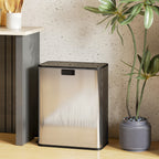 Dual Kitchen Bin with Soft-Close Butterfly Lid, 2 x 28L Stainless Steel Pedal Bin with Removable Inner Buckets, Fingerprint-Proof for Recycling and Waste, Silver Tone