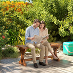 Rustic Wooden Garden Bench, Backless Outdoor Bench Patio Loveseat with X-Shape Base for Porch, Park, Carbonised Finish