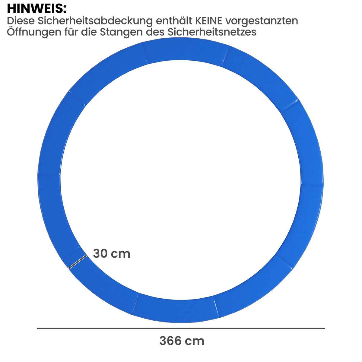 Ersatz-Randabdeckung für Trampoline, wasserfest, reißfest, Ø366 cm, Blau