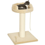 Kratzbaum Katzenbaum Katzenbett, 1 Katzenbett, inkl. Katzenspielzeug, 55 cm x 55 cm x 83 cm, Beige