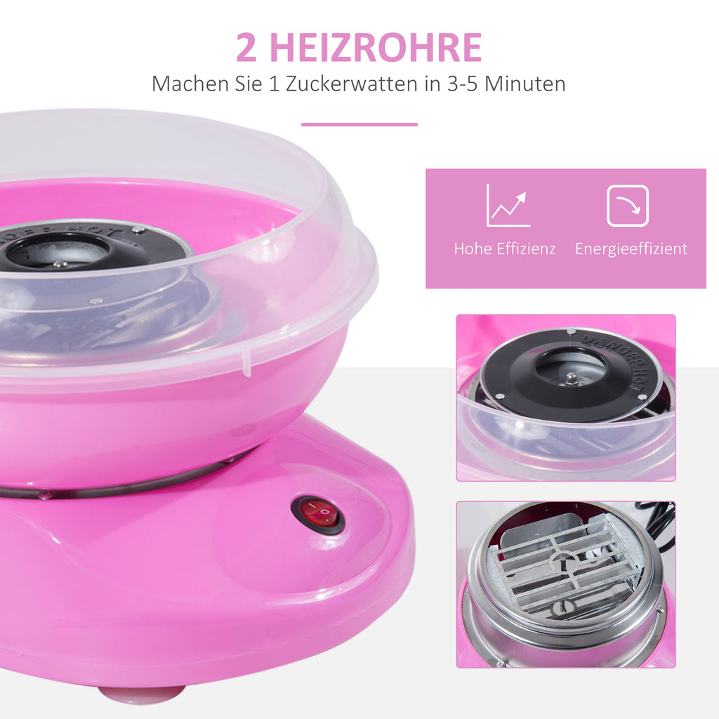 Zuckerwattemaschine, einfach zu bedienendes Zuckerwattegerät, für Erwachsene und Kinder, Edelstahl, PP, Rosa