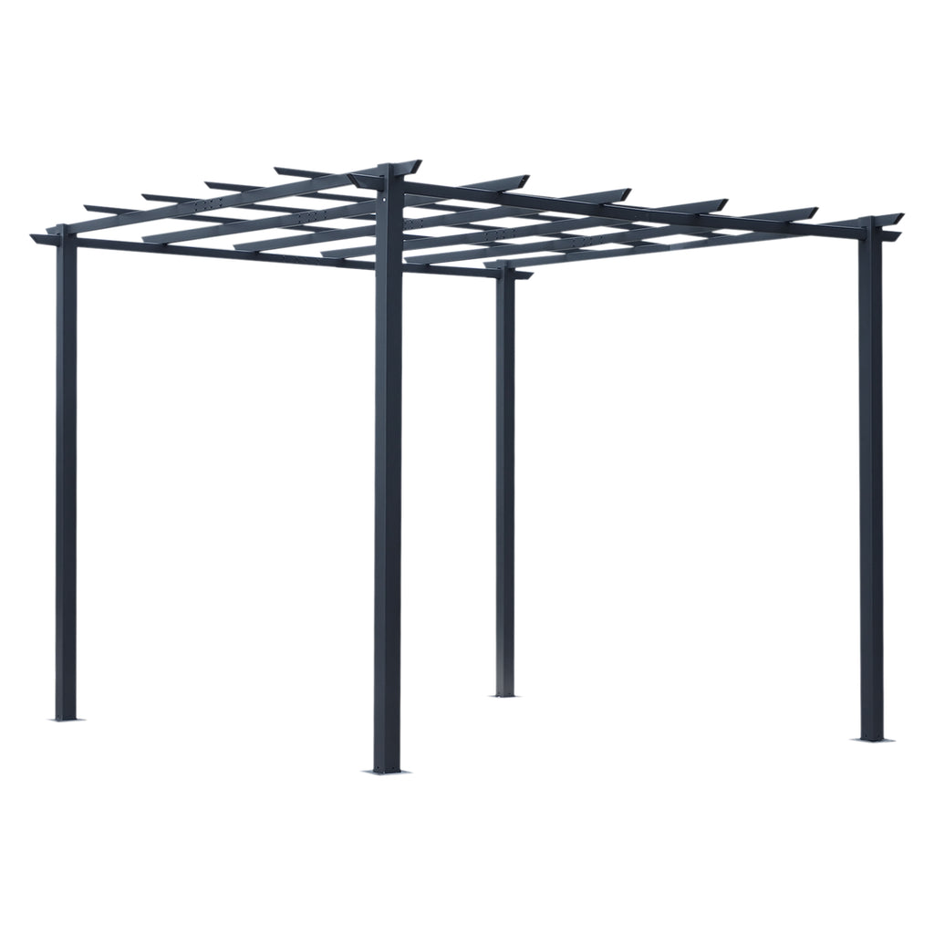 Rosenpavillon Pflanzbogen Rosenbogen Rankhilfe Garten Pavillon wetterfest Metall Schwarz 2,97 x 2,95 x 2,3 m
