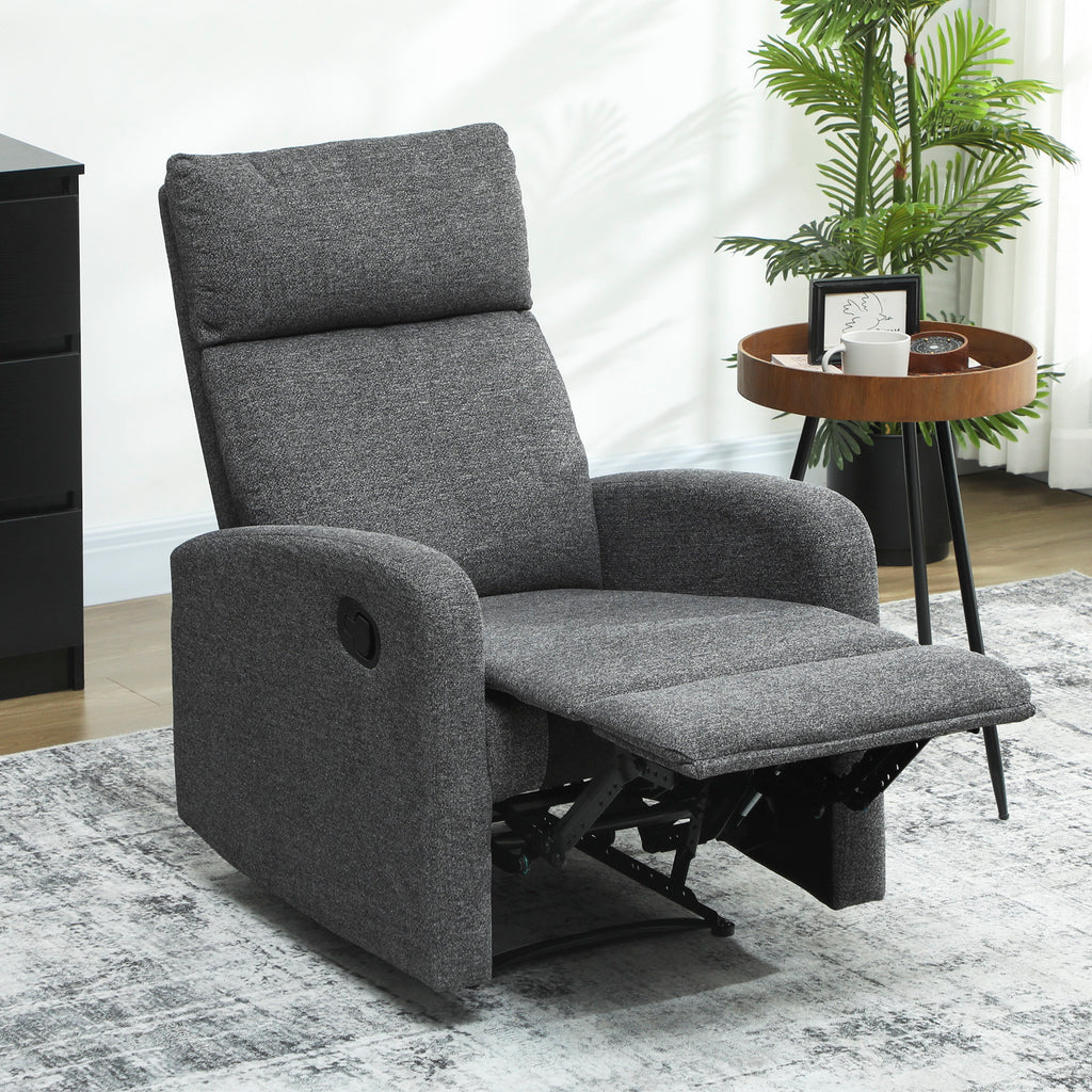 Relaxsessel, verstellbarer Liegesessel mit anpassbarer Beinst¨¹tze, Moderner Wohnzimmersessel mit Stoffbezug, Grau