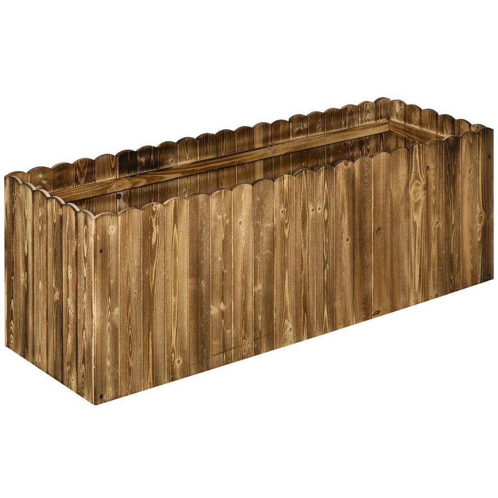 172L Raised Garden Bed, Wooden Rectangle Planter Box, Outdoor Herb Vegetable Flower Pot (120L x 40W x 40H cm)