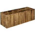 172L Raised Garden Bed, Wooden Rectangle Planter Box, Outdoor Herb Vegetable Flower Pot (120L x 40W x 40H cm)
