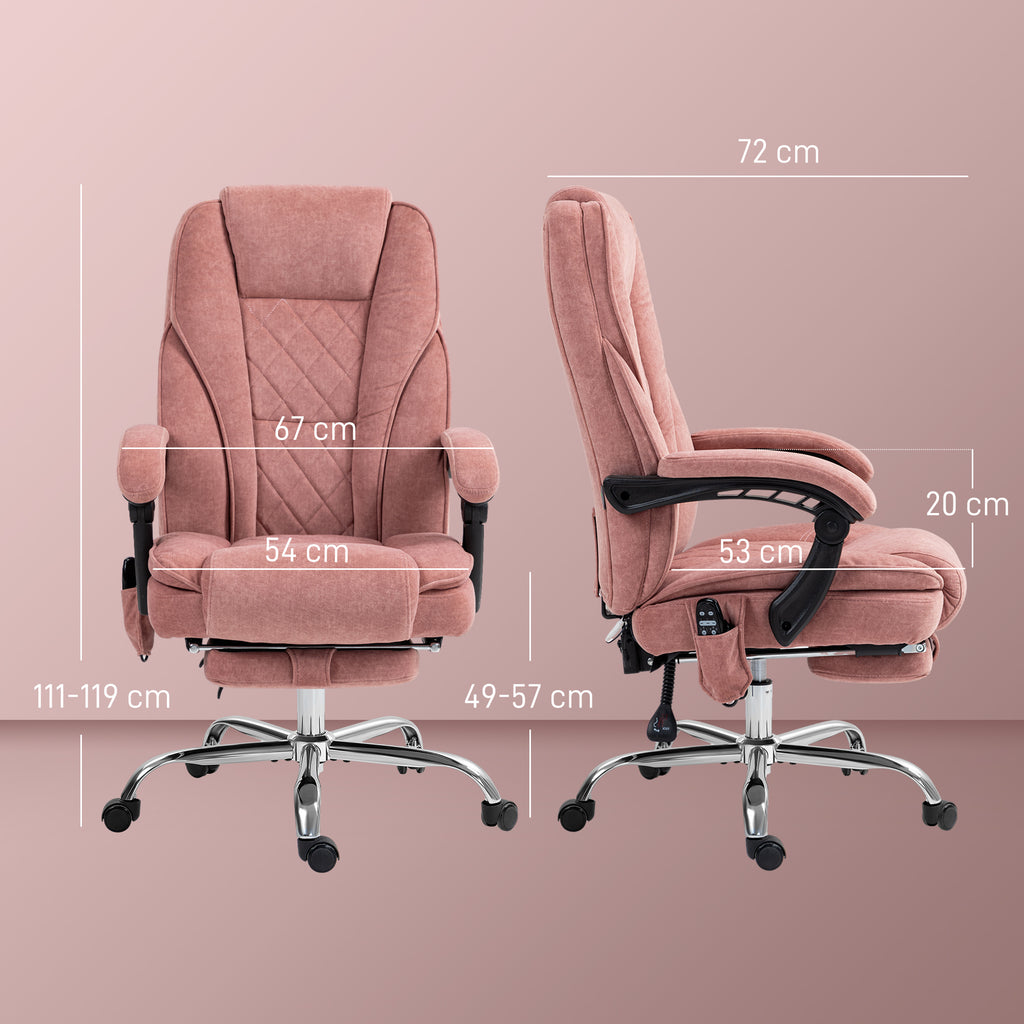 Ergonomischer B¨¹rostuhl mit Massagefunktion, Fu?st¨¹tze, drehbar, rollbar, Rosa