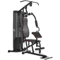 Heimtrainer, Trainingsstation, Hantelbank, Brustpresse, Stahl, 170x104x205 cm, Schwarz