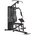 Heimtrainer, Trainingsstation, Hantelbank, Brustpresse, Stahl, 170x104x205 cm, Schwarz