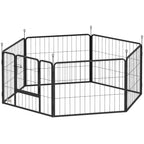 6 Panels Dog Playpen, Portable Detachable Puppy Pen with Door, for Small Dogs, 60cm High, Grey