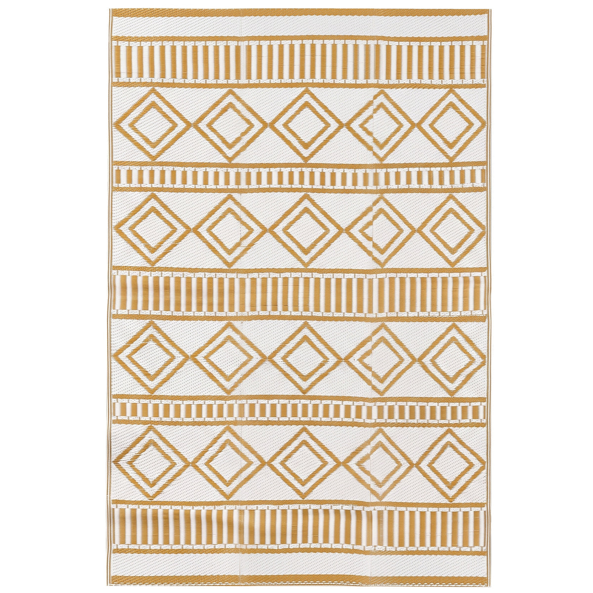Outdoorteppich Terrassenteppich, wetterbest?ndig, modernes Design, 121 cm x 182 cm x 0,3 cm, Gr¨¹n + Creme