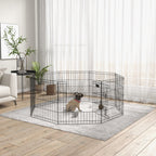 Dog Playpen, Puppy Pen, Eight-Panel Metal Fence, for Small Dogs, Indoors, Outdoors - Black