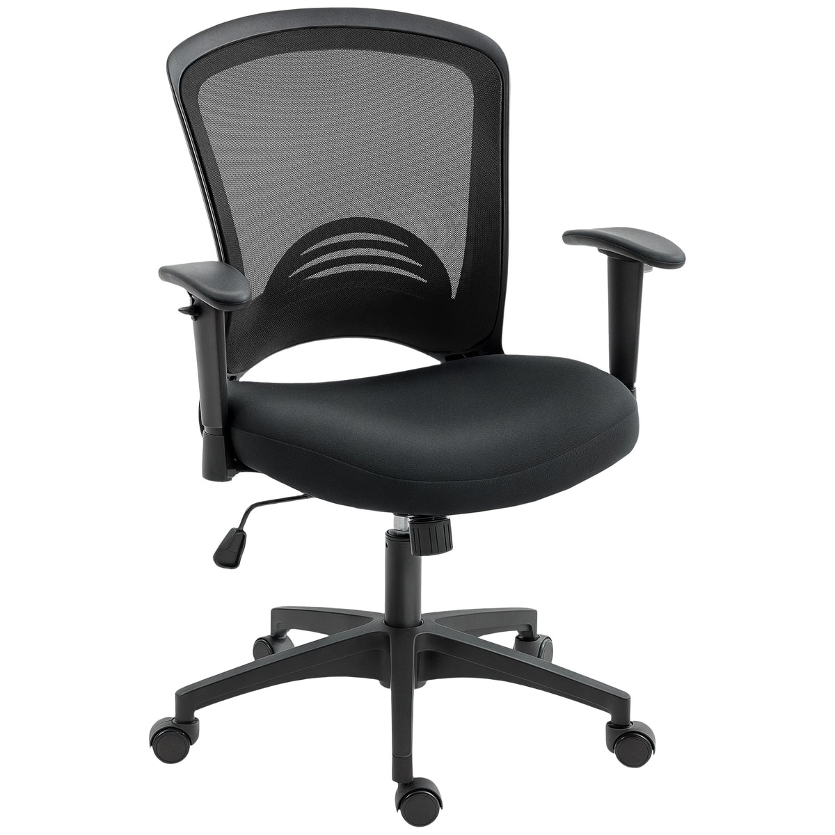 Netz-B¨¹rostuhl, verstellbarer Schreibtischstuhl mit Netzstoff-R¨¹ckenlehne, rollbar, mit Kippfunktion, Schwarz