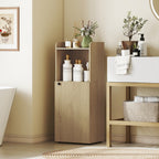Badezimmerschrank Nischenschrank mit Schrank, offen Regal, verstellbar Regal, Badschrank, 40 x 31 x 104 cm, Gelbeiche