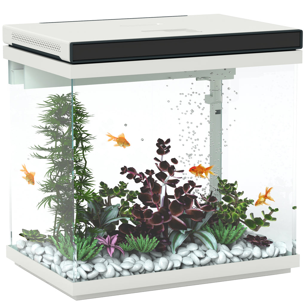 26 Liter Aquarium mit Filter, LED-Beleuchtung, Wasserpumpe, für verschiedene Fischarten, ca. 38 x 26 x 38 cm