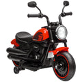 Elektro-Kindermotorrad mit Scheinwerfer, abnehmbare St¨¹tzr?der, 76x42x57 cm, Rot/Schwarz