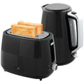 Wasserkocher- und Toaster-Set, 1,7 L, verschiedene Funktionen, Edelstahl, Schwarz