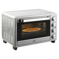 Mini Backofen 32L 100 °C-230 °C 1600 W Mini Ofen mit Backblech Krümelblech Grillrost und 3 Kochmodi Pizzaofen mit Timer Backblech-Griff Edelstahl Silber