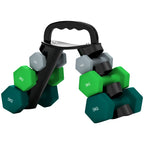 Dumbbells Set with Storage Rack, 2 x 1kg, 2 x 3kg, 2 x 5kg, Grey
