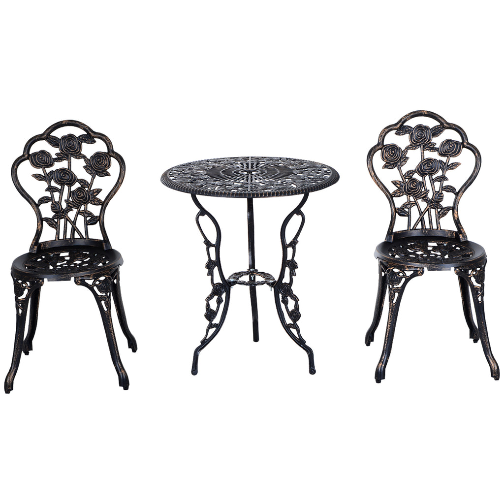 Gartenmöbel für 2 Personen Gartenset Sitzgruppe Balkonset Balkonmöbel Set Garnitur Tisch Stuhl Bronze